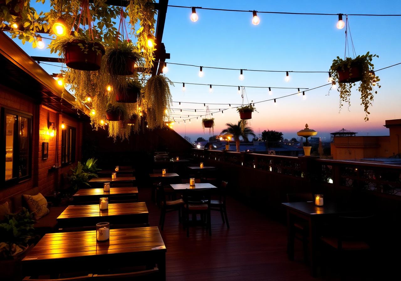 Rooftop garden seating