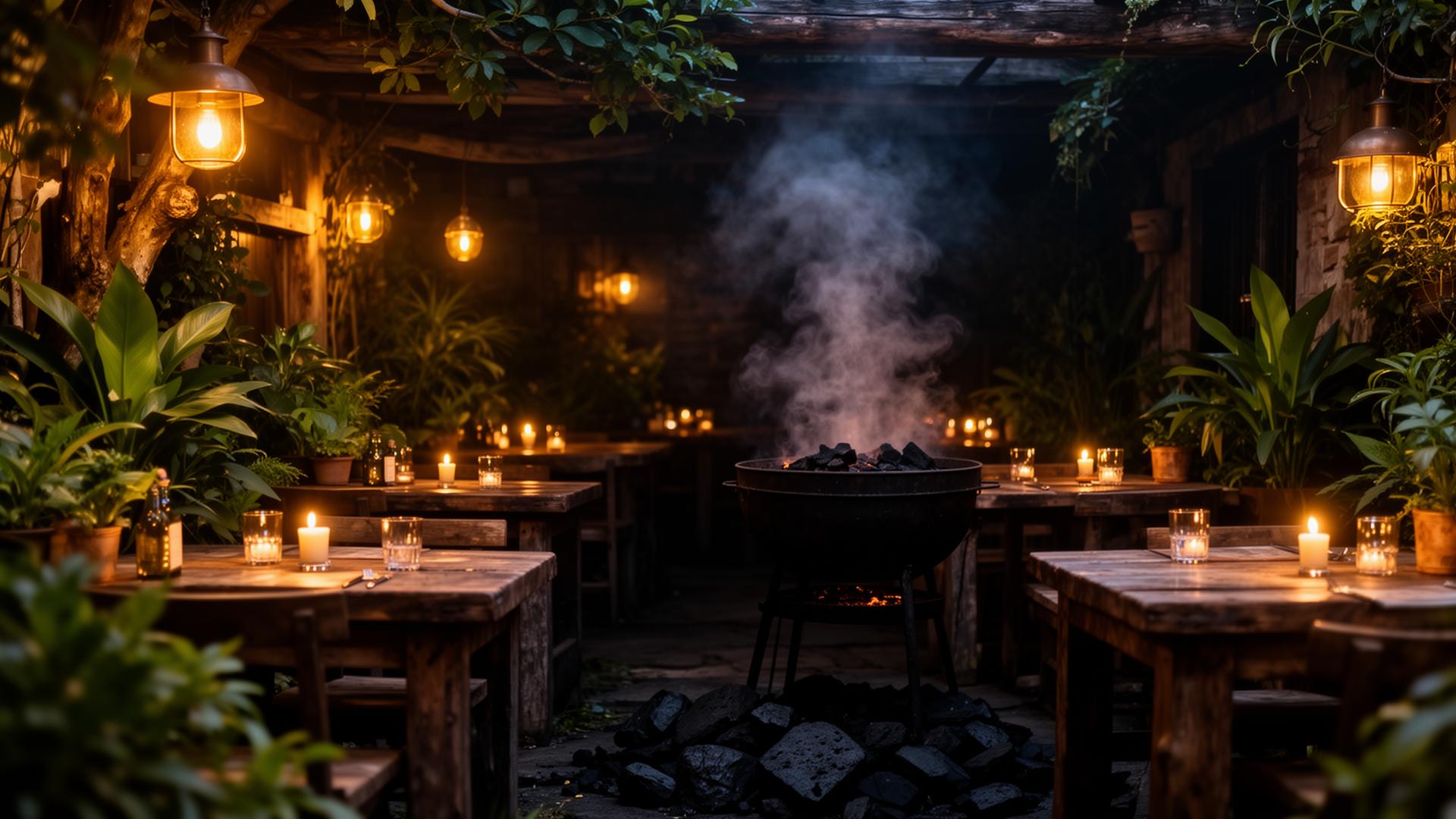 MAZE garden ambience at night